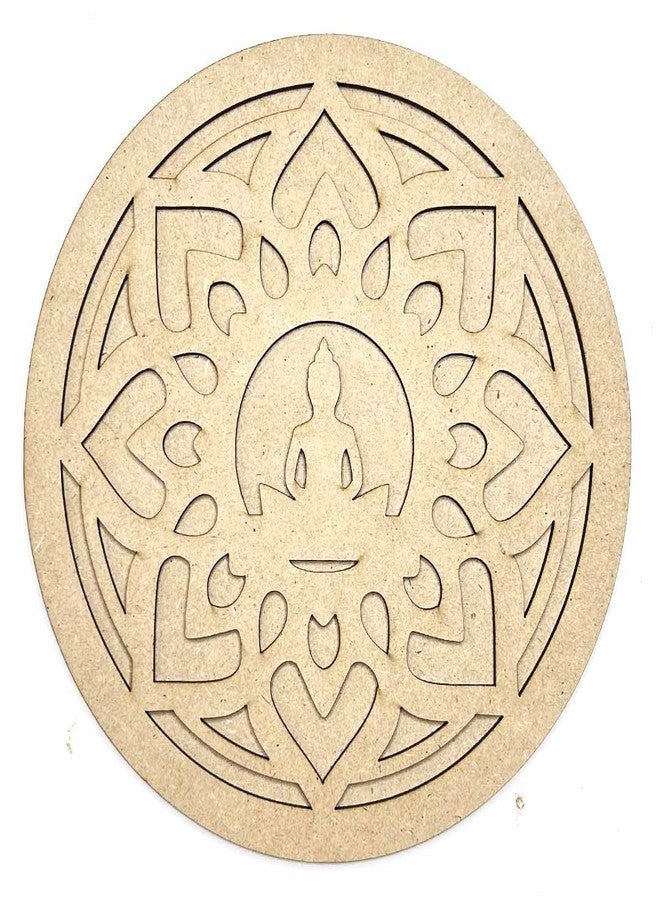 Adikala MDF Buddha Cutout with Base for DIY Art and Craft | Wall Hanging Decorations, Festival Gift, Wedding 8.INCH - Image 3