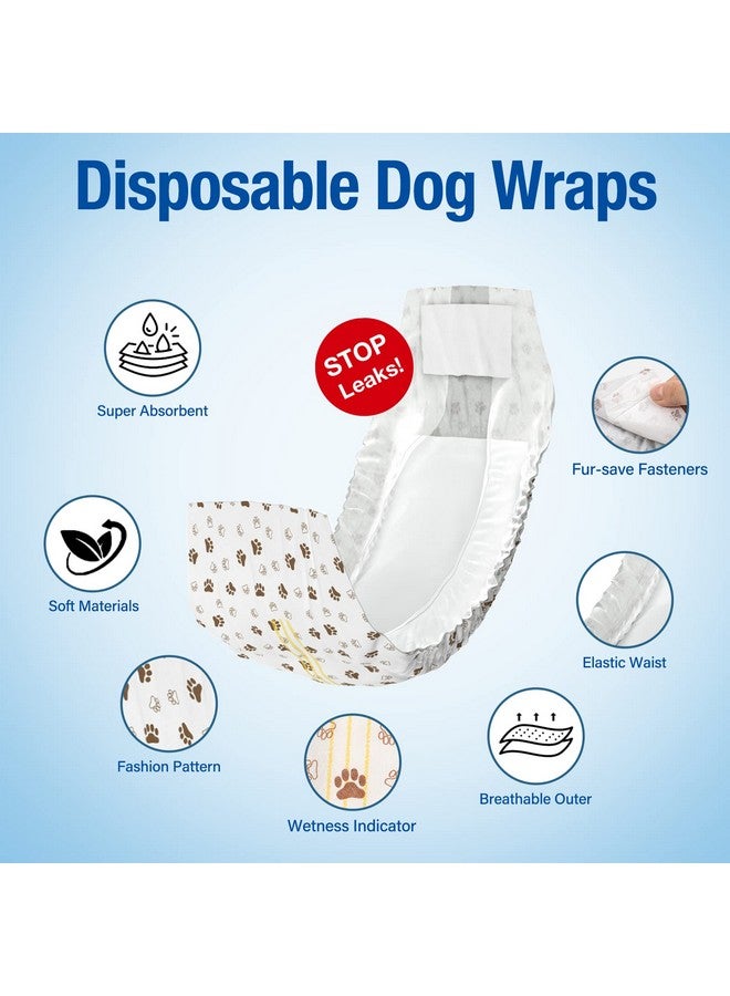 Pet Soft Dog Diapers Male - Disposable Male Dog Wraps Wetness Indicator, Ultra Absorbent Doggie Diapers Comfortable for Incontinence Excitable Urination, 50pcs Small - Image 2