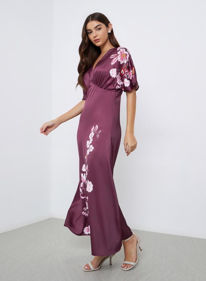 ستايلي فستان طويل بطبعة زهور - Image 3