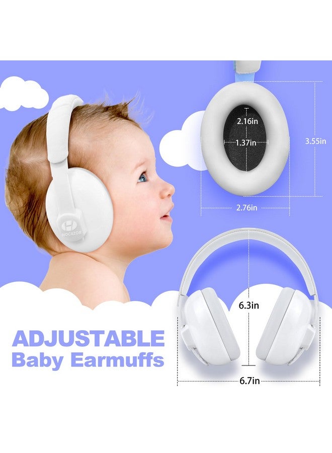 Hocazor HZ002 Baby Ear Protection, Noise Cancelling Headphones for Babies and Toddler 3 Months up to 24 Months, Baby Earmuffs for Fireworks, Sleeping, Concerts, Plane - White - Image 4