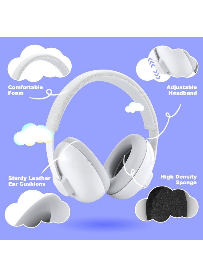 Hocazor HZ002 Baby Ear Protection, Noise Cancelling Headphones for Babies and Toddler 3 Months up to 24 Months, Baby Earmuffs for Fireworks, Sleeping, Concerts, Plane - White - Image 2