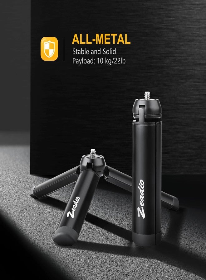 Zeadio Metal Mini Tripod, Desktop Tabletop Stand Compact Tripod for Smooth 4, Osmo Mobile, Vimble 2, Gimbal Handle Grip Stabilizer and All Cameras Black - Image 2