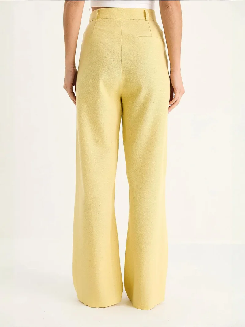 Bianco Lucci LUCCI High Waist Palazzo Pants with Pleats