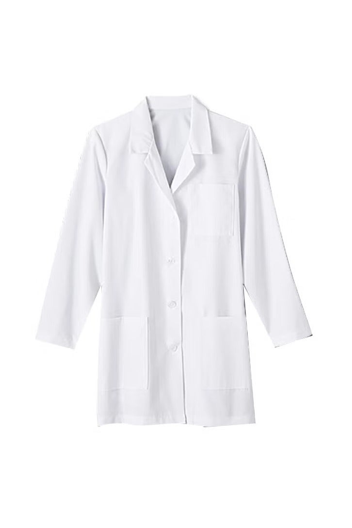 Professional Lab Coat for Women Men Long Sleeve, White, Unisex, Long Sleeve LARGE 