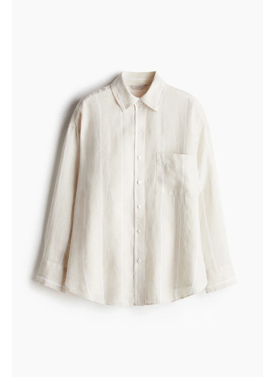 اتش اند ام Oversized Linen Shirt