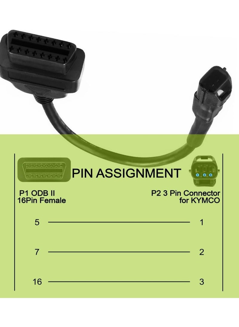 X-PRO5 Obd2 Diagnostic Adapter 3 Pin 16 Pin Compatible with Kymco Motorcycle  - Image 3