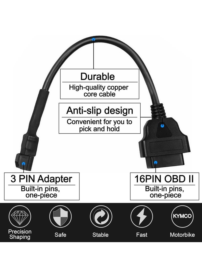 X-PRO5 Obd2 Diagnostic Adapter 3 Pin 16 Pin Compatible with Kymco Motorcycle  - Image 4