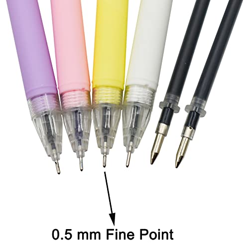 Maydahui 4 PCS Pom Pom Doll Gel Pen With 10 PCS Pen Refills Cute Kawaii Fluffy Ball Pens Sleeping Baby Style Black Ink for Party School Office - Image 4