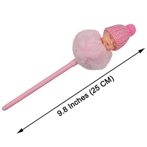 Maydahui 4 PCS Pom Pom Doll Gel Pen With 10 PCS Pen Refills Cute Kawaii Fluffy Ball Pens Sleeping Baby Style Black Ink for Party School Office - Image 2
