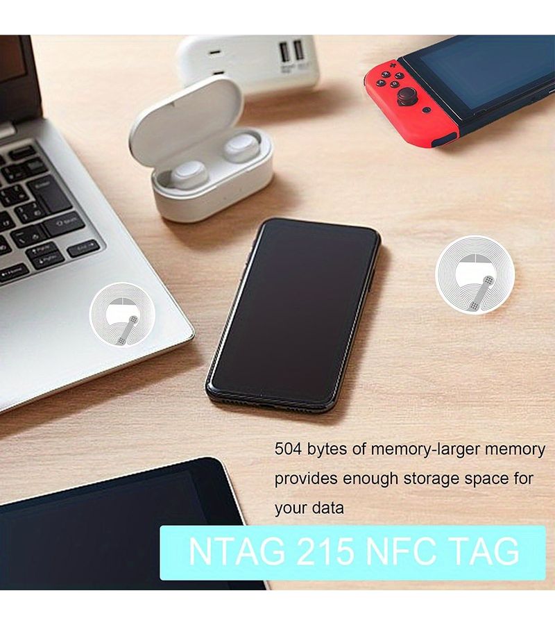 ملصقات NFC Ntag215 قابلة لإعادة الكتابة 25 قطعة سعة ذاكرة 504 بايت لجميع الهواتف NFC - Image 5