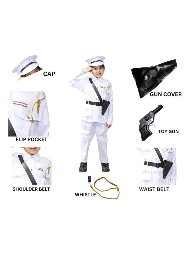Kaku Fancy Dresses Our Helper/National Hero Indian Navy Costume -White, 3-4 Years, For Boys & Girls(Plastic) - Image 3