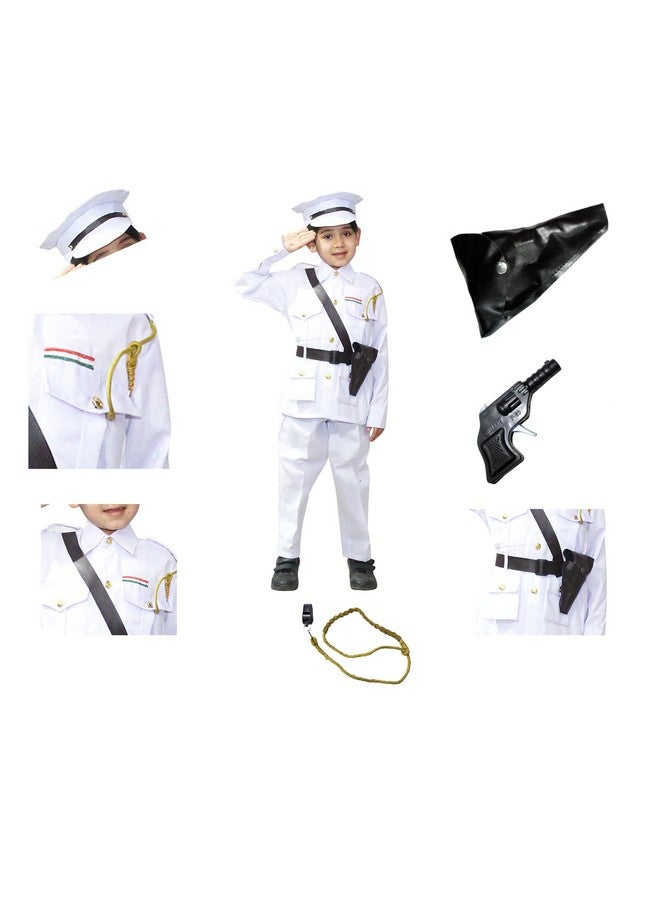 Kaku Fancy Dresses Our Helper/National Hero Indian Navy Costume -White, 3-4 Years, For Boys & Girls(Plastic) - Image 1