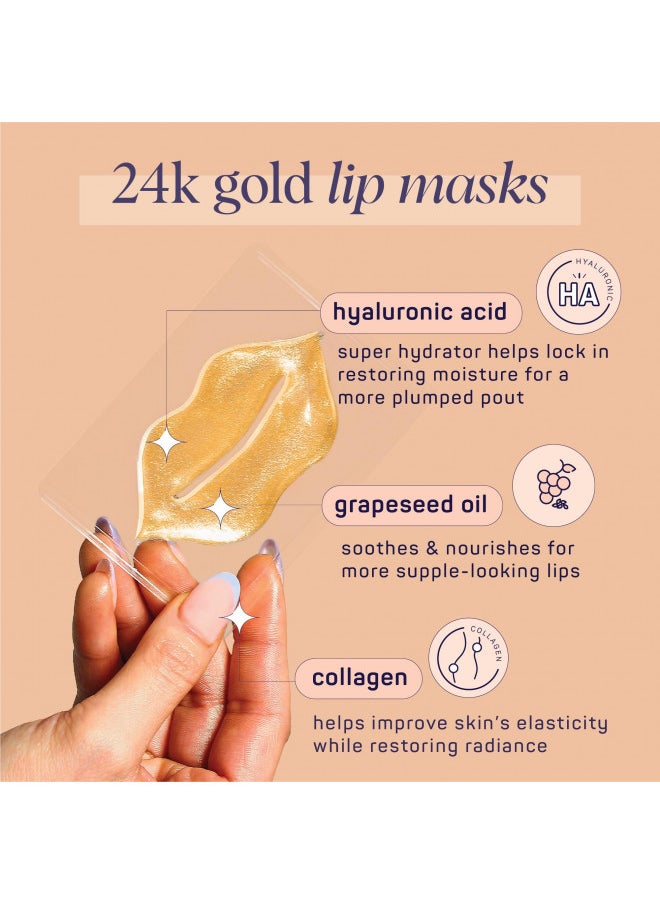 SpaLife - SpaLife Gold Skin Care 8 Pack Set with Facial Mask, Serum, Lip and Eye Mask - Image 1