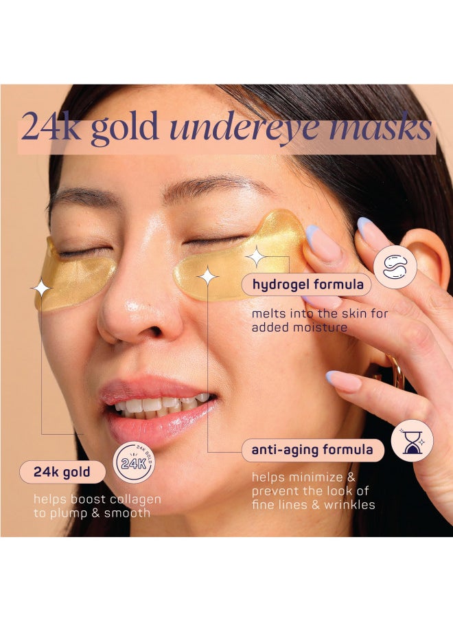 SpaLife - SpaLife Gold Skin Care 8 Pack Set with Facial Mask, Serum, Lip and Eye Mask - Image 1