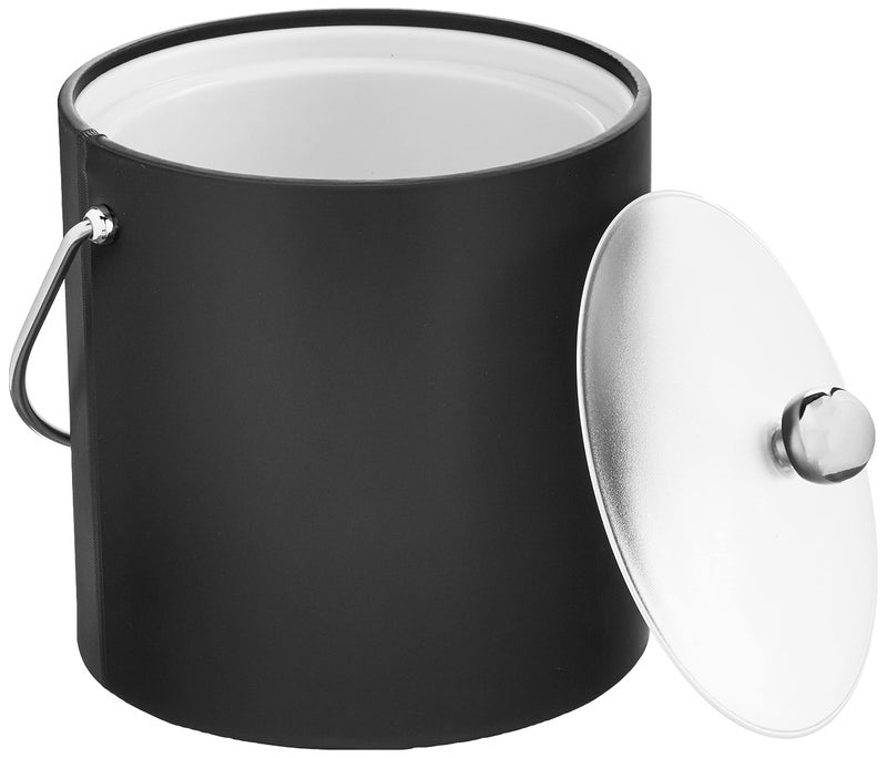 Kraftware Bartenders Choice Fun Colors Collection Ice Bucket - 3-Quart, Double Wall Construction, Keeps Ice Perfectly Chilled, Ideal for Hotel Guest Rooms and Bar Areas, Black, Handle - Image 3