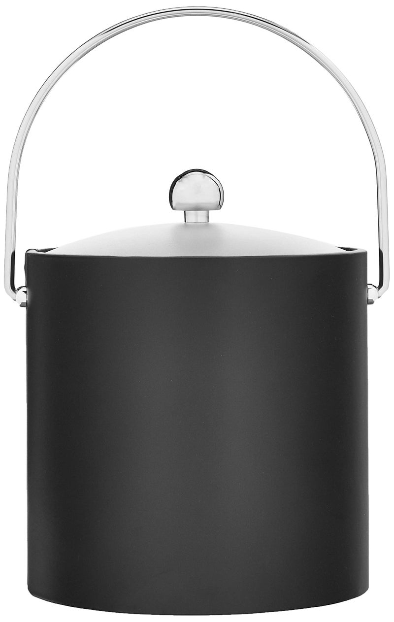 Kraftware Bartenders Choice Fun Colors Collection Ice Bucket - 3-Quart, Double Wall Construction, Keeps Ice Perfectly Chilled, Ideal for Hotel Guest Rooms and Bar Areas, Black, Handle - Image 2