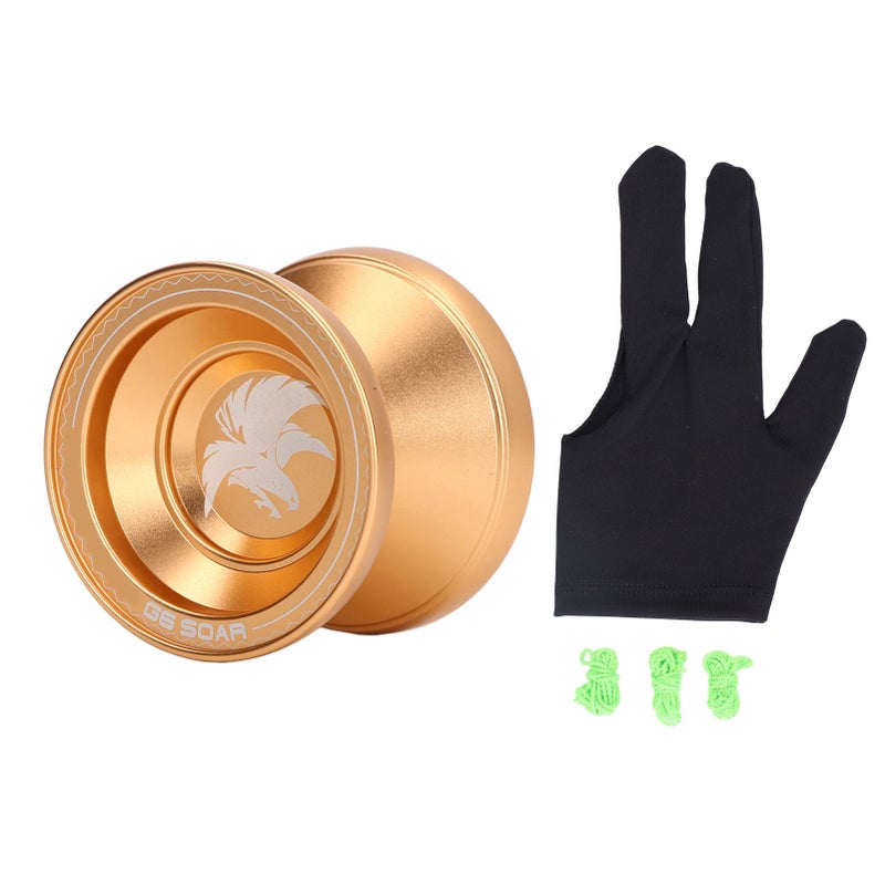 Aluminum Alloy YoYo Ball Professional Unresponsive YoYo Golden YoYo with 3pcs Replacement String - Image 1