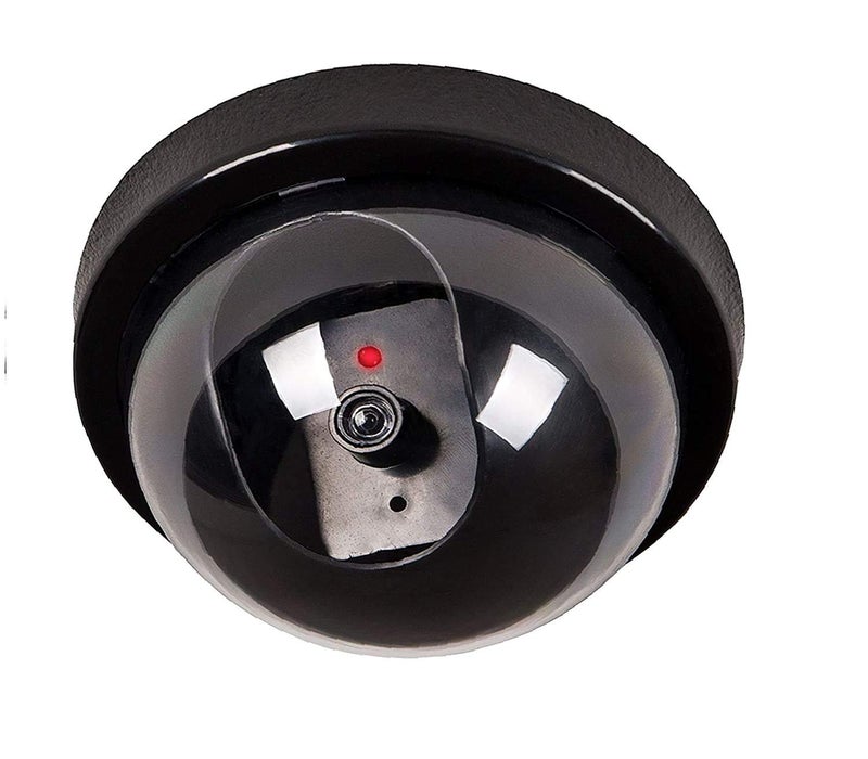 CPEX Dummy Fake Security CCTV Dome Black Camera with Flashing Red LED Light for Indoor and Outdoor Use (1 PCS) - Image 1