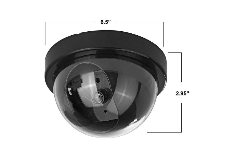 CPEX Dummy Fake Security CCTV Dome Black Camera with Flashing Red LED Light for Indoor and Outdoor Use (1 PCS) - Image 2