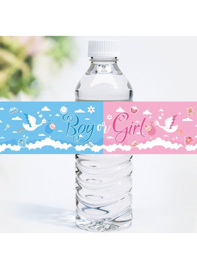 XIYU 24 Pcs Gender Reveal Water Bottle Labels, Decoration for Boy or Girl Baby Shower Gender Reveal Party Supplies Decoration Kit - Image 2