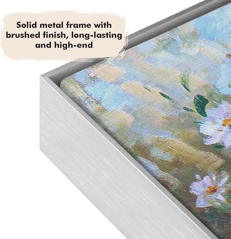 FOLKOR إطار قماشي لطباعات فنية مقاس 11×14 ولوحات زيتية، إطارات عائمة معدنية مربعة DIY بعمق 1.5 بوصة لتزيين غرفة المعيشة والمدفأة بالمناظر الطبيعية والصور الشخصية، عرض أفقي أو عمودي (فضي) - Image 4