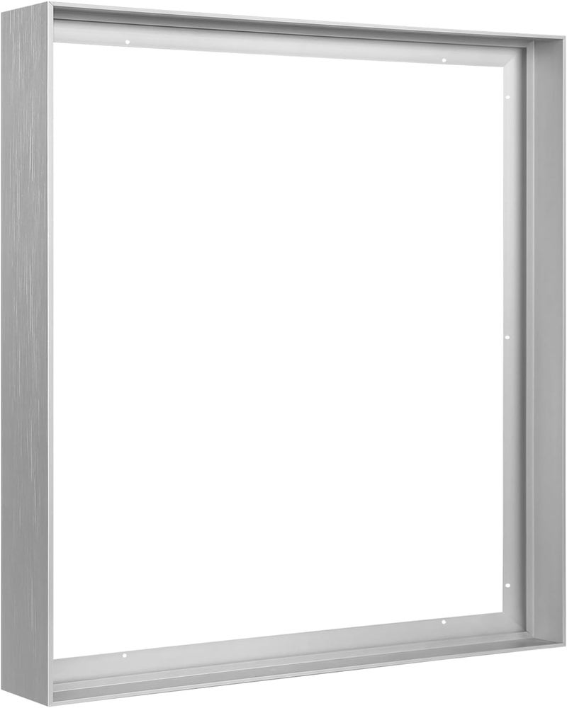 FOLKOR إطار قماشي لطباعات فنية مقاس 11×14 ولوحات زيتية، إطارات عائمة معدنية مربعة DIY بعمق 1.5 بوصة لتزيين غرفة المعيشة والمدفأة بالمناظر الطبيعية والصور الشخصية، عرض أفقي أو عمودي (فضي) - Image 1