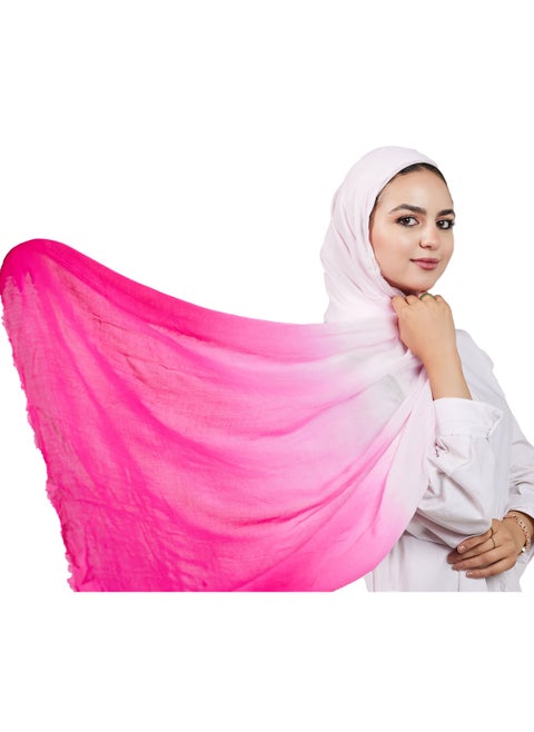 Plain Cotton Gradient Veil - Fuchsia