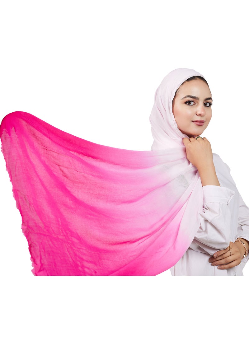 FLOWER - Plain Cotton Gradient Veil - Fuchsia - Image 1