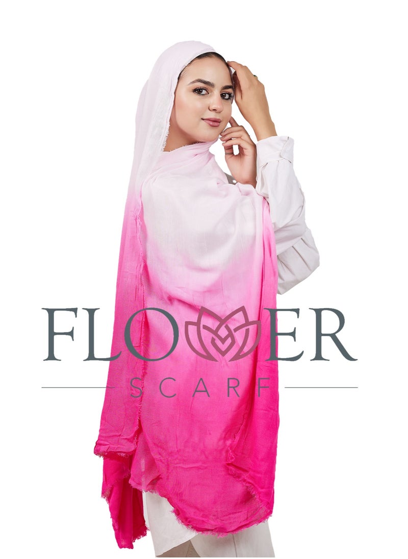 FLOWER - Plain Cotton Gradient Veil - Fuchsia - Image 1