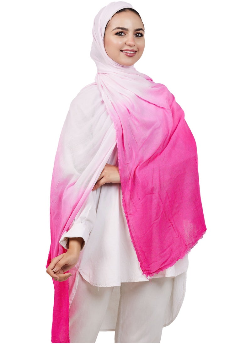 FLOWER - Plain Cotton Gradient Veil - Fuchsia - Image 1
