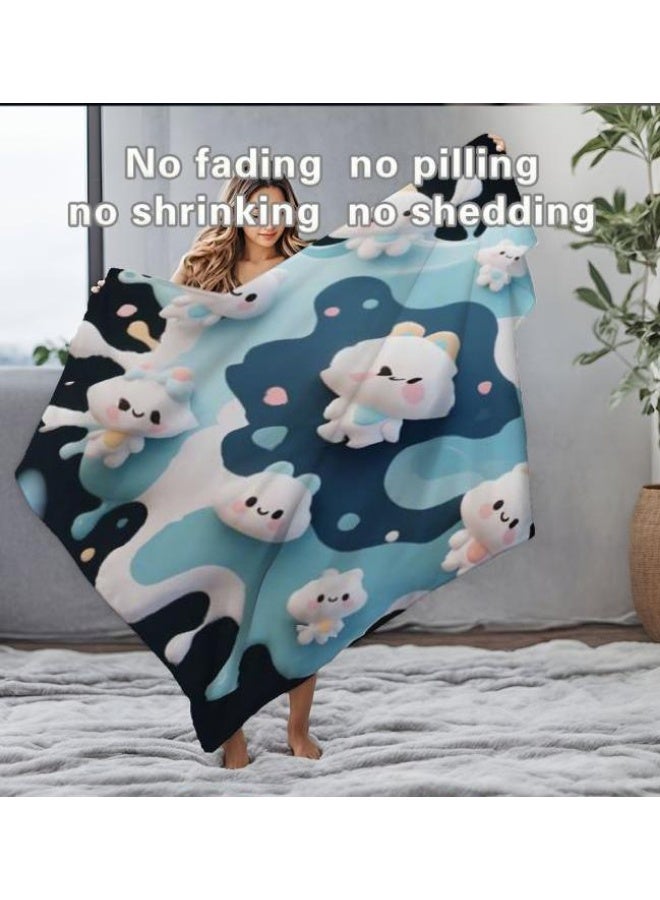 عام بطانية رقيقة من الفانيلا الكرتونية للأطفال والرضع (دافئة ومريحة، ومناسبة للنوم والألعاب) 70 سم * 100 سم - Image 4