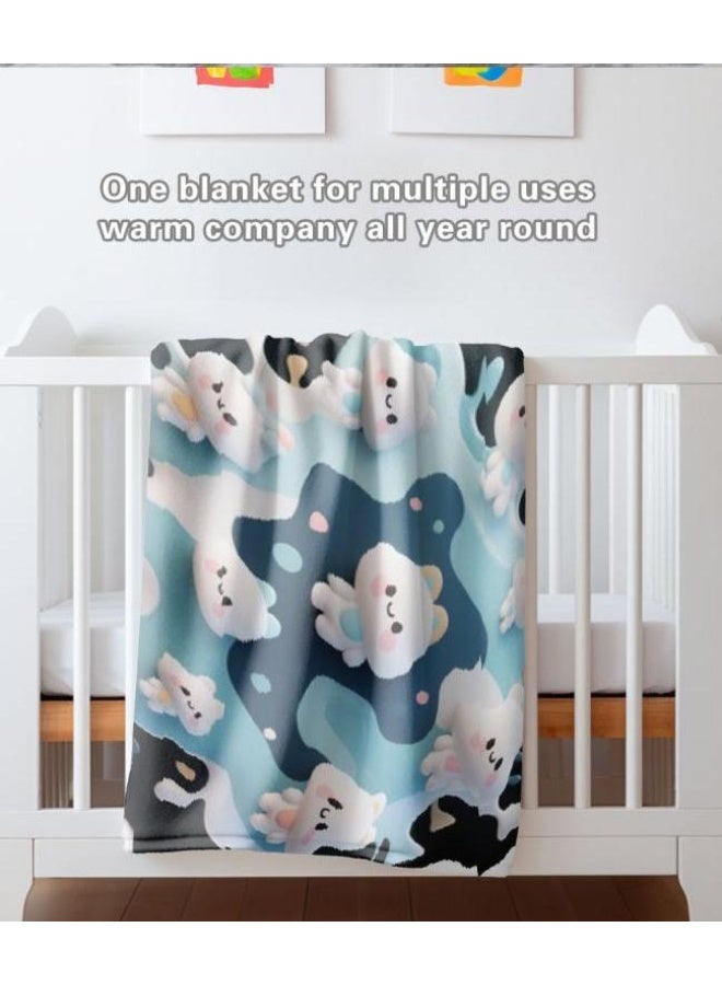 عام بطانية رقيقة من الفانيلا الكرتونية للأطفال والرضع (دافئة ومريحة، ومناسبة للنوم والألعاب) 70 سم * 100 سم - Image 3