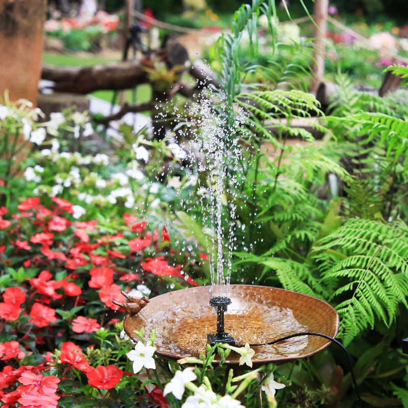 AISITIN 2.5W Solar Fountain Pump, DIY Outdoor Solar Water Fountain with 6 Nozzles and 4ft Water Pipe, Solar Powered Pump for Bird Bath, Ponds, Garden and Fish Tank Garden, Pond - Image 2