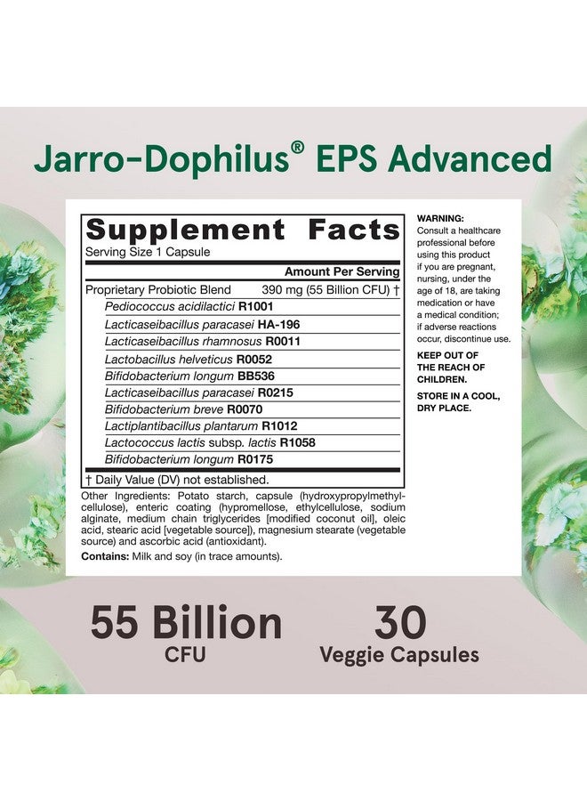 Jarrow Formulas Jarro-Dophilus EPS Advanced, 55 Billion CFU Probiotics, Digestive Support for Adults, 30 Probiotic Supplement Veggie Capsules, Up to 30 Day Supply - Image 4