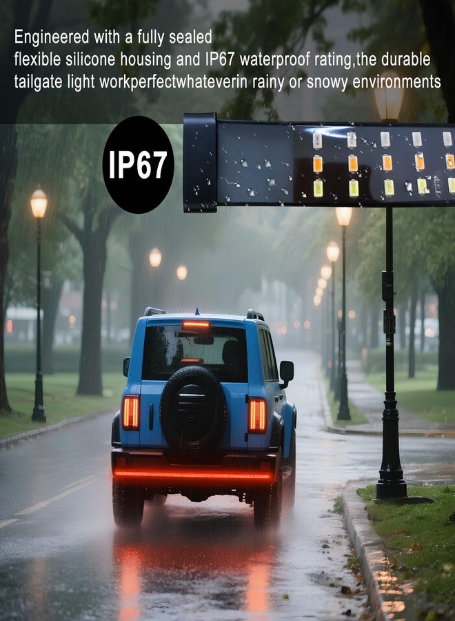 Ligrel Tailgate Light bar 60 Inch Triple Row LED Strip for Pickup Trailer SUV RV Red Brake White Reverse Sequential Amber Turning Signals Strobe Lights Peel and Paste Installation (60 Inch) - Image 4