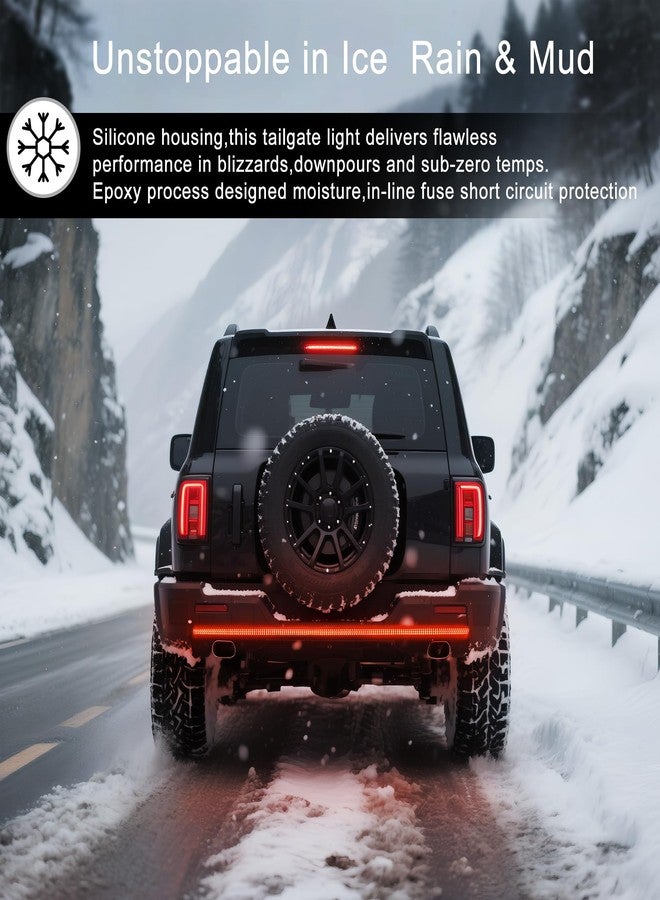 Ligrel Tailgate Light bar 60 Inch Triple Row LED Strip for Pickup Trailer SUV RV Red Brake White Reverse Sequential Amber Turning Signals Strobe Lights Peel and Paste Installation (60 Inch) - Image 5