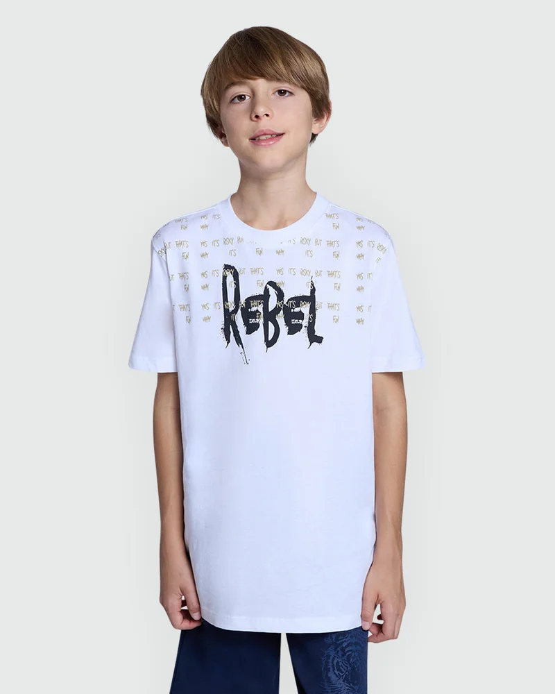 او في اس Classic White Modern Tee By For Boys