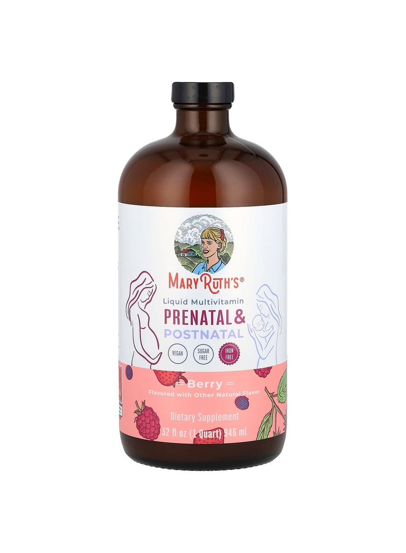 MaryRuth's Liquid Multivitamin Prenatal & Postnatal, Berry, 32 fl oz (946 ml) - Image 2
