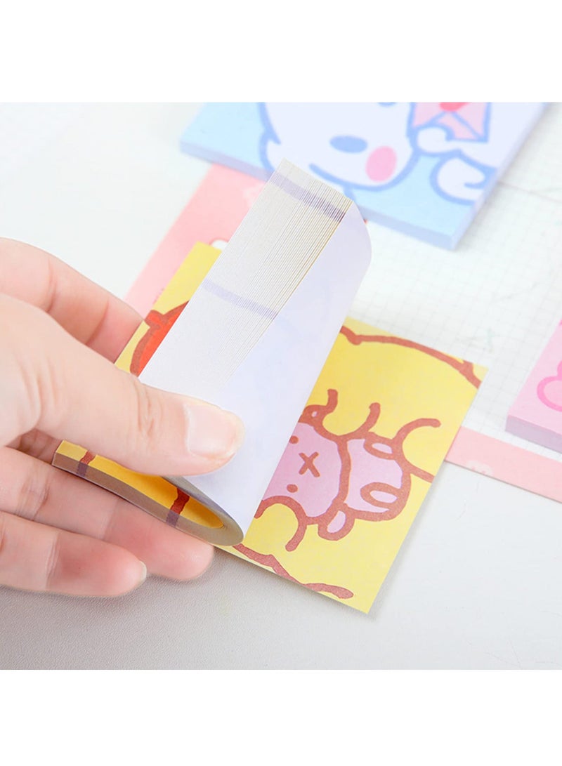 Y&D SYOSI 500 Sheets Lovely Sticky Notes 10 Pack Cartoon Small Notepads Kawaii Animals Postit Notebook Mini Self Stick Memo Pad for Students Roommates Office Reminder Tab, 5 Styles  - Image 2