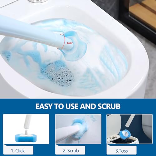 HOMEBETTER Disposable Toilet Bowl Brush and Holder, Toilet Cleaning System-2 Toilet Bowl Wand, 2 Storage Caddy&72 Toilet Brush Refills for Effective Deep Scrub Toilet, Wall-Mount Toilet Brush, 2 Pack. - Image 5