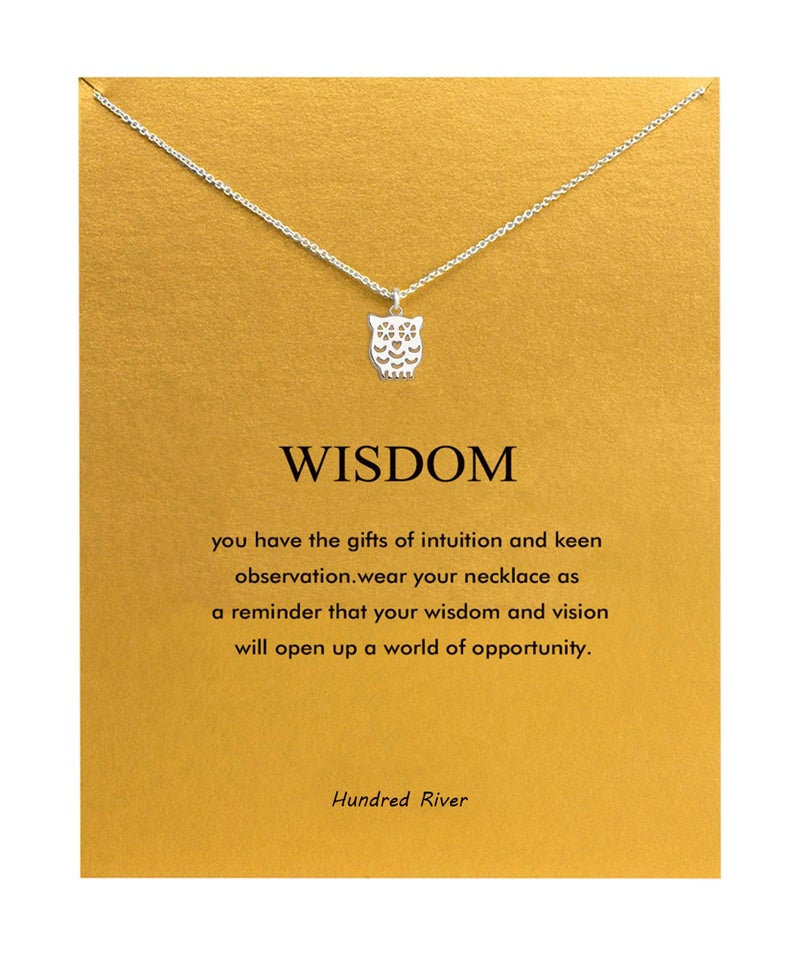 Baydurcan Hundred River Friendship owl Necklace owl Pendant Chain Necklace with Message Card Gift Card (owl s) - Image 5