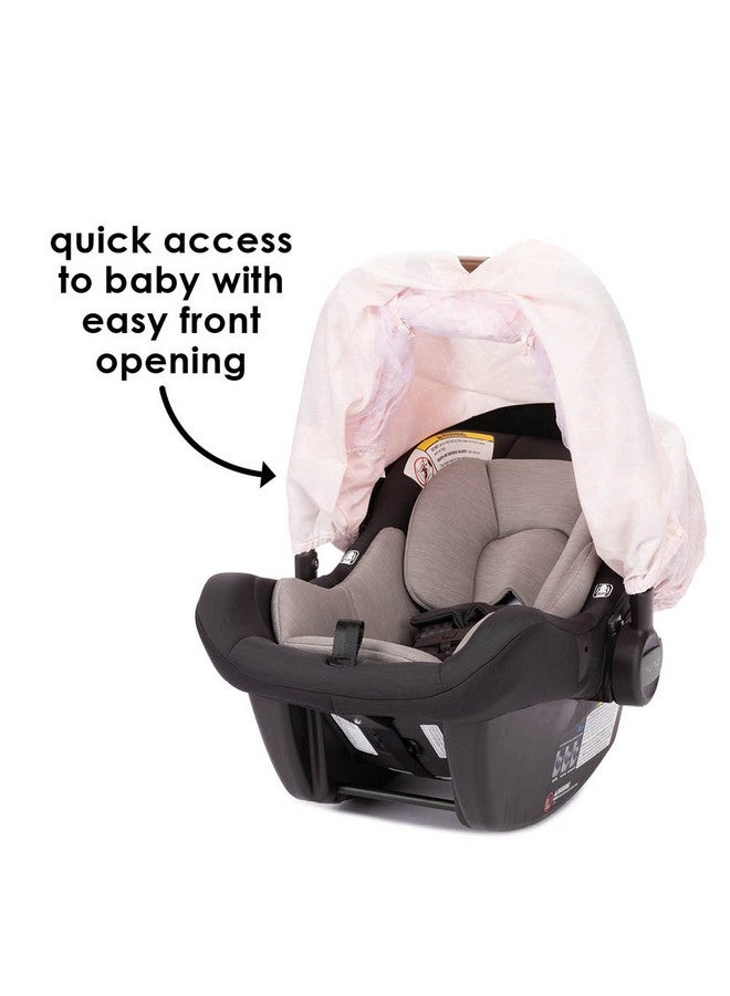 Diono Infant Car Seat Cover, Universal Weather Protection Canopy for Baby, Adjustable and Breathable with Insect Net, Pink - Image 5