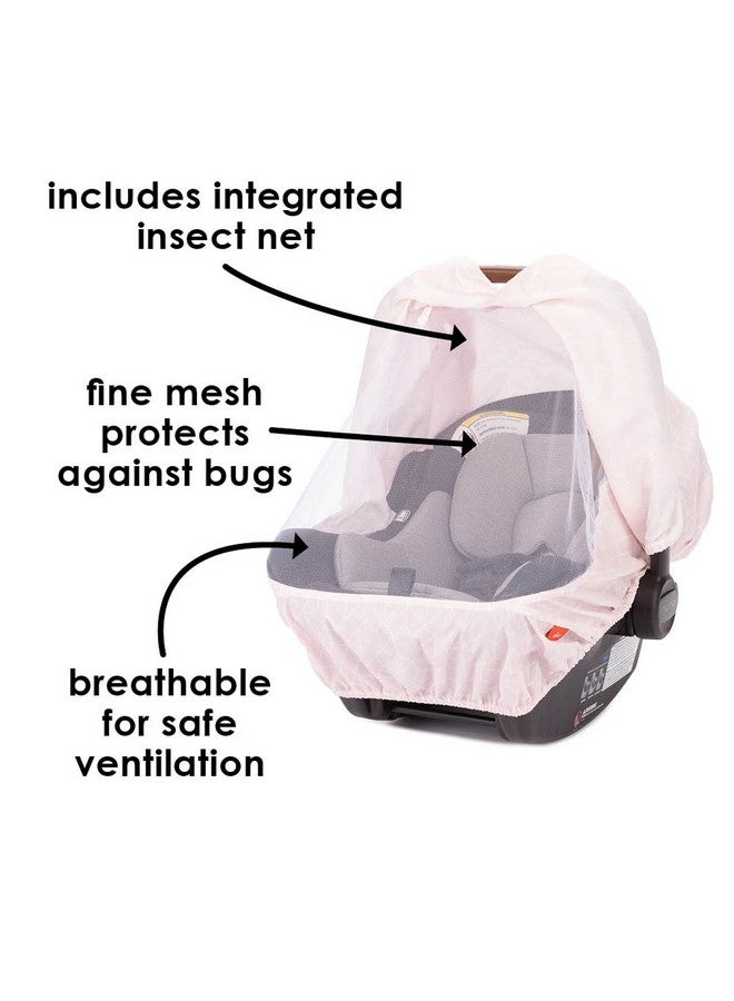 Diono Infant Car Seat Cover, Universal Weather Protection Canopy for Baby, Adjustable and Breathable with Insect Net, Pink - Image 4