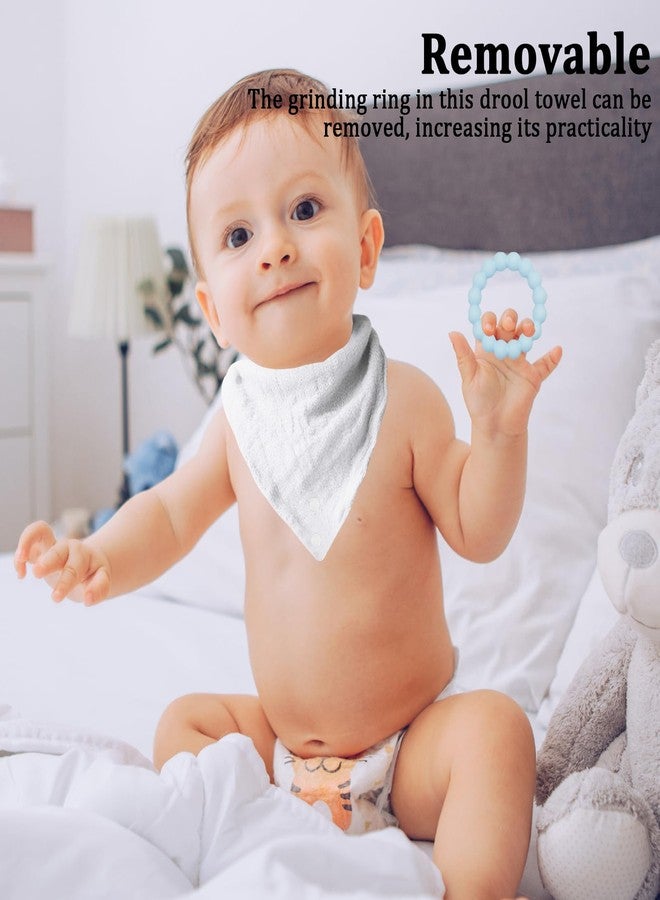CUXFLS 4-Pack Baby Drool Bibs + 2 Teething Setfor Boys Girls - Soft Cotton Drooling & Teething Bibs for 0-24 Months Infants,100% Organic Cotton, Food-Grade Silicone - Image 5