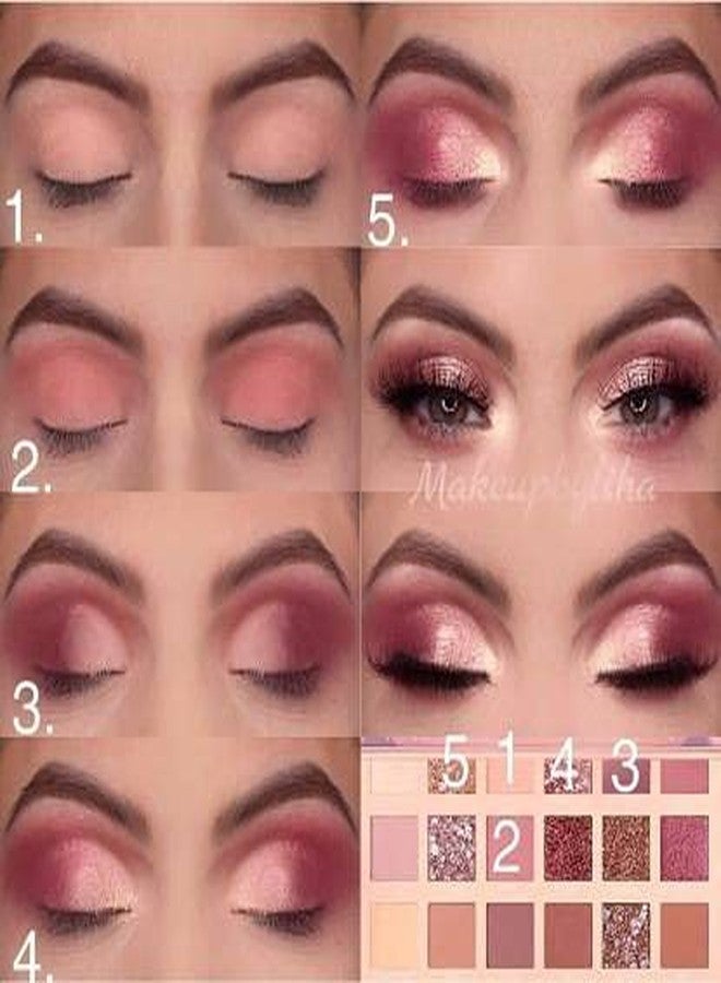 ALVRIO Professional Nude Eyeshadow Palette 18 Shades 5 Pc Makeup Brush & Beauty Blender (3 Items in the set) - Image 4