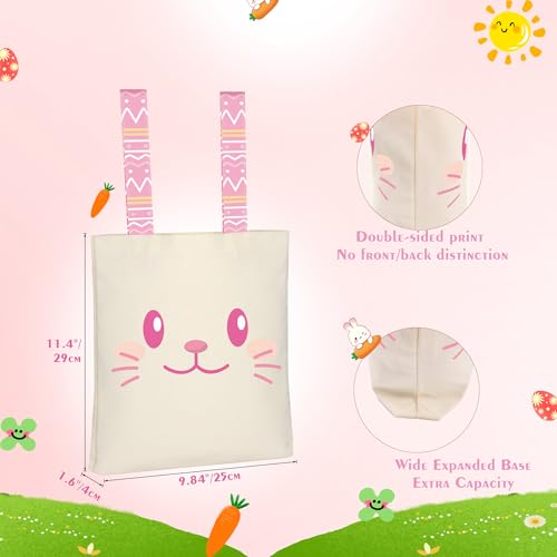 Party to Be Easter Canvas Bags for Kids Easter Bunny Bags for Girls Boys - Image 4