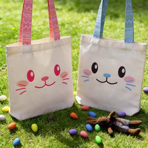Party to Be Easter Canvas Bags for Kids Easter Bunny Bags for Girls Boys - Image 3