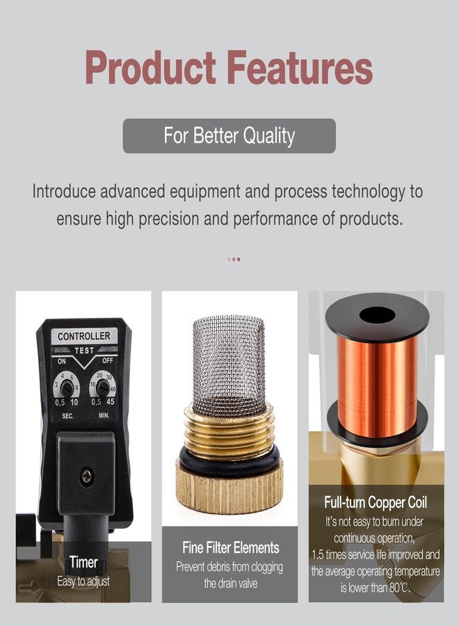 SNS AC110V 1/2" NPT Electronic Automatic timed air tank water drain valve for compressor - Image 3