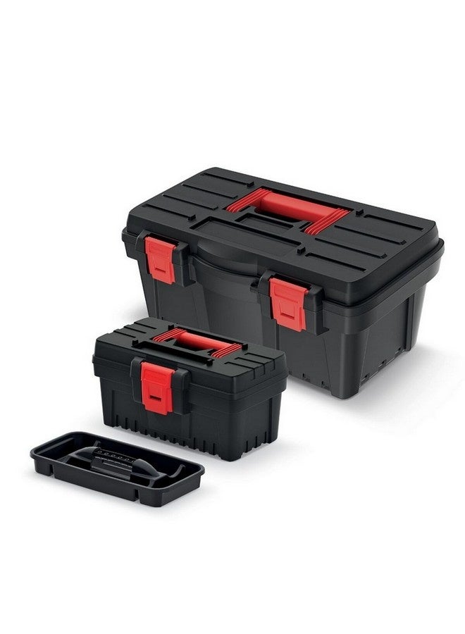 Kistenberg 2-in-1 Multifunctional Tool Box Set Black and Red 21.6 x 25.8 x 47.6 cm KDRS5025N - Image 1