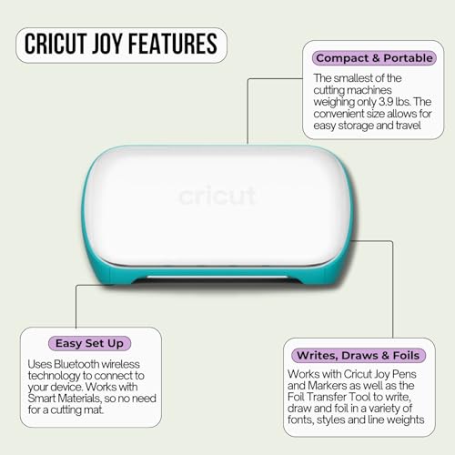 Cricut Joy Machine with Rainbow Smart Adhesive Vinyl, Starter Tool Set and Transfer Tape Bundle - Beginner Bluetooth Craft Cutting Machine Kit for Customized Cards, Small Decor Projects and Decals - Image 4